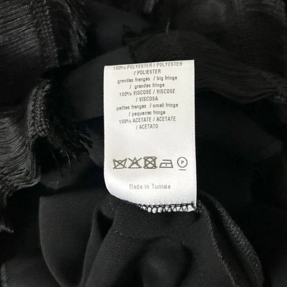 Sandro Rogee Fringe Cocktail Mini Dress in Black Size 1 Sandro 4 US - Picture 7 of 7